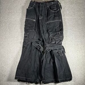 Vintage Tripp NYC black goth raver bondage baggy wide leg pants